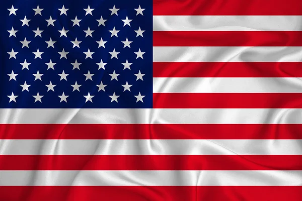 Vörös Fehér Kék Amerikai Zászló Lengett Szélben Közelről Amerika Hazafiság — Stock Fotó