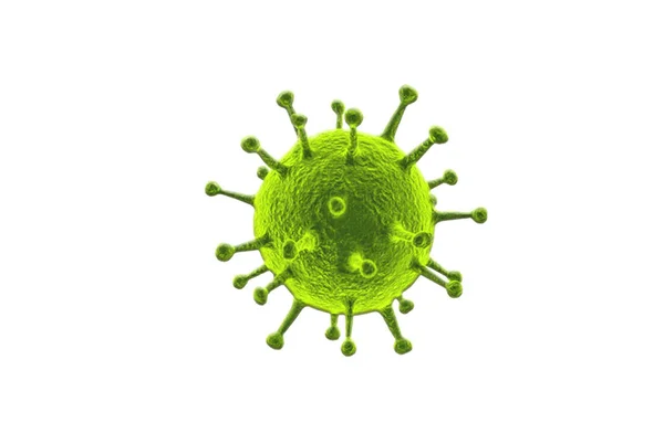 Virus verde grande sobre fondo blanco —  Fotos de Stock