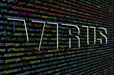 Yazılım Geliştirici Programı Kodu. Yazı Virüsü olan bir bilgisayar programının soyut kodu.