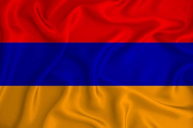 Arka planda Ermenistan bayrağı var. Tasarımcı çözümleri kavramı.