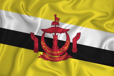 Arka planda Brunei bayrağı. Tasarımcı çözümleri kavramı.