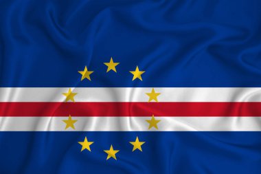 Arka planda Cabo Verde bayrağı var. Tasarımcı çözümleri kavramı.