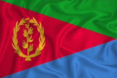 Arka planda Eritre bayrağı var. Tasarımcı çözümleri kavramı.