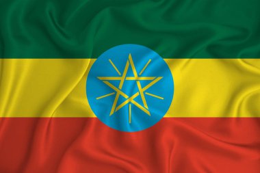 Arka planda Etiyopya bayrağı var. Tasarımcı çözümleri kavramı.