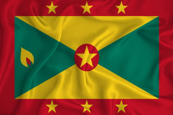 Grenada Flagge Auf Dem Hintergrund Textur Konzept Für Designerlösungen — Stockfoto