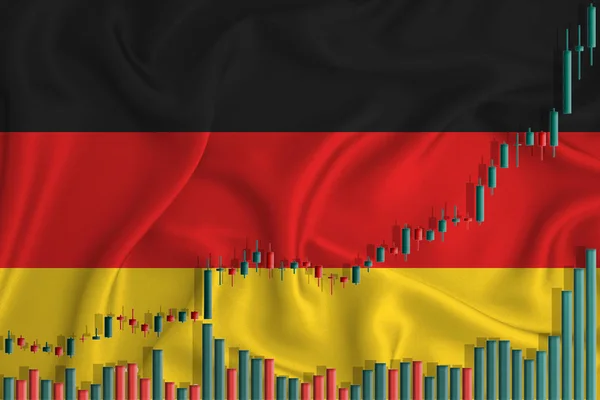 Alman Bayrağı Hisse Senedi Fiyatlarındaki Dalgalanmalara Karşı Yükseliş Şirketlerin Yükselen — Stok fotoğraf