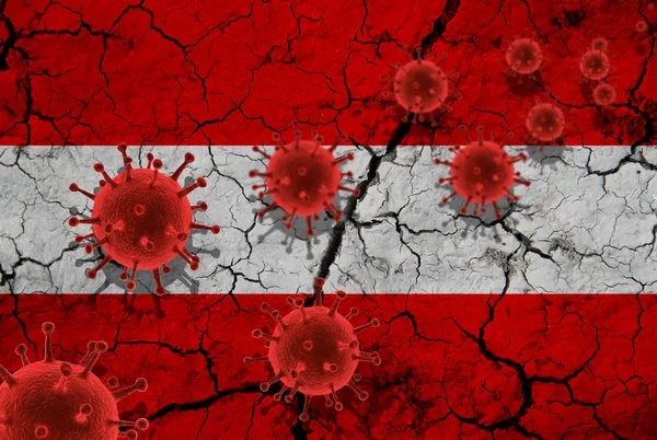 Células Rojas Infección Epidémica Por Virus Pandémico Gripe Coronavirus Concepto — Foto de Stock