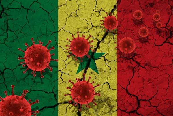 Kırmızı Virüs Hücreleri Pandemik Grip Virüsü Salgını Koronavirüs Asya Gribi — Stok fotoğraf