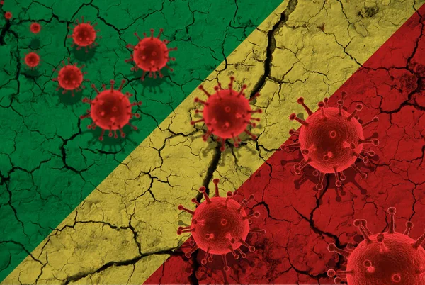Червоні Клітини Вірусу Епідемія Грипу Коронавірус Азійська Концепція Грипу Тлі — стокове фото
