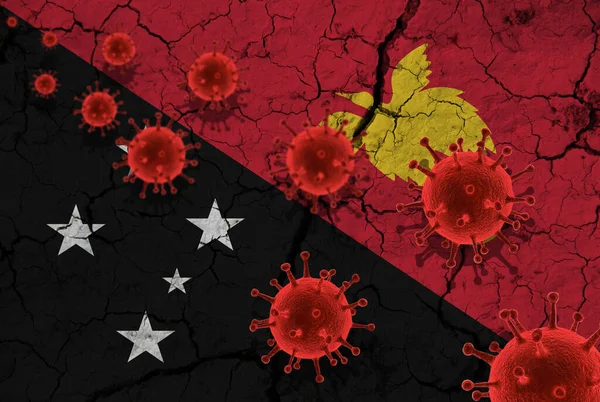 Red Virus Cells Pandemic Influenza Virus Epidemic Infection Coronavirus Asian — Stock Photo, Image