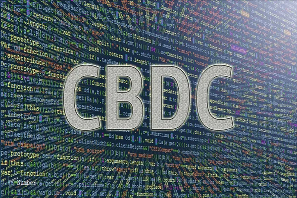 计算机程序代码中的隧道 中央银行数字货币概念 中源软件源代码 Cbdc — 图库照片