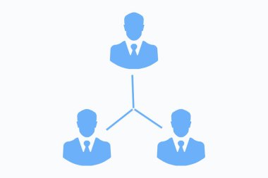 Modern iş tarzında belirlenmiş hiyerarşi simgeleri. Beyaz arka planda basit organizasyonel simgeler. İş adamları web sitesi tasarımı ve mobil uygulamalar için ana simgeleri sıraladı.