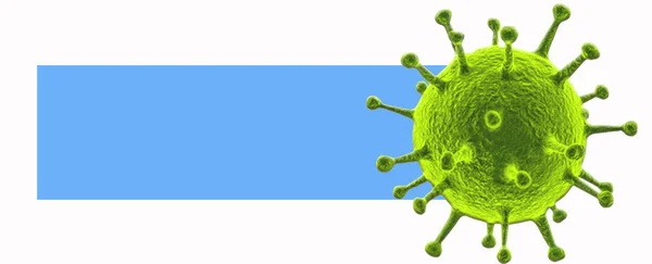Virus Verde Grande Sobre Fondo Blanco — Foto de Stock