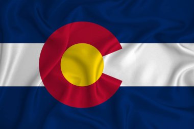 Arka planda ABD 'de Colorado bayrağı var. Tasarımcı çözümleri kavramı.