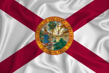 Amerika Birleşik Devletleri 'nde arka planda Florida bayrağı. Tasarımcı çözümleri kavramı.