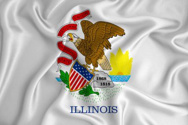 Amerika 'da Illinois bayrağı arka plan dokusunda. Tasarımcı çözümleri kavramı.