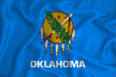 Amerika Birleşik Devletleri 'nde arka planda Oklahoma bayrağı. Tasarımcı çözümleri kavramı.