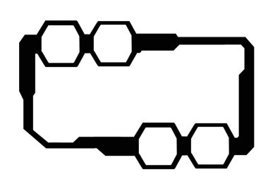 Soyut fütüristik kara blok tasarlamak. Beyaz arkaplanda tasarım bloğu. Web uygulamaları ve akıllı telefonlar için izole edilmiş.