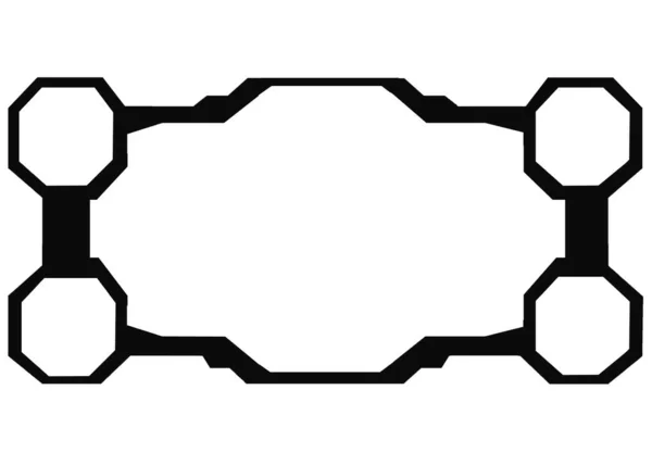 抽象的な未来的なブラックブロックをデザイン 白い背景にデザインのためのブロック 分離Webアプリケーションやスマートフォン用に設計 — ストック写真