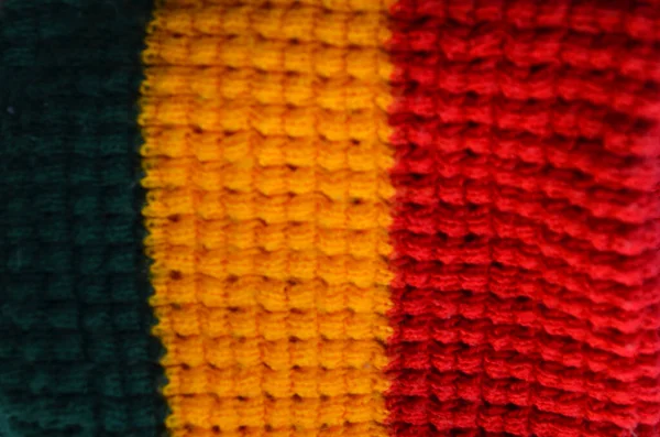 Rasta Fundo Rastafarian Horizontal Bandeira Realista Textura Tricotado Efeito — Fotografia de Stock