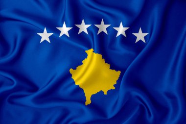 Arka planda Kosova bayrağı var. Tasarımcı çözümleri kavramı.