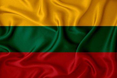 Arka planda Litvanya bayrağı var. Tasarımcı çözümleri kavramı.