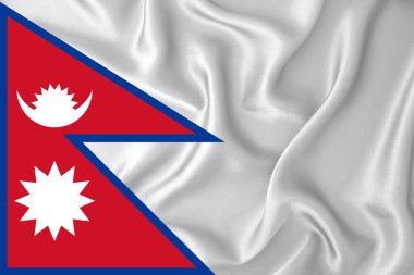 Arka planda Nepal bayrağı var. Tasarımcı çözümleri kavramı.