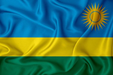 Arka planda Ruanda bayrağı. Tasarımcı çözümleri kavramı.