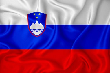 Arka planda Slovenya bayrağı var. Tasarımcı çözümleri kavramı.