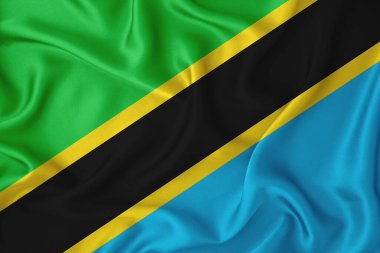 Arka planda tanzanya bayrağı var. Tasarımcı çözümleri kavramı.