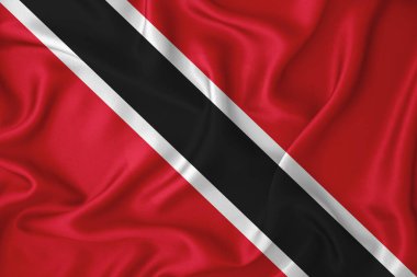 Arka planda Trinidad ve Tobago bayrağı var. Tasarımcı çözümleri kavramı.