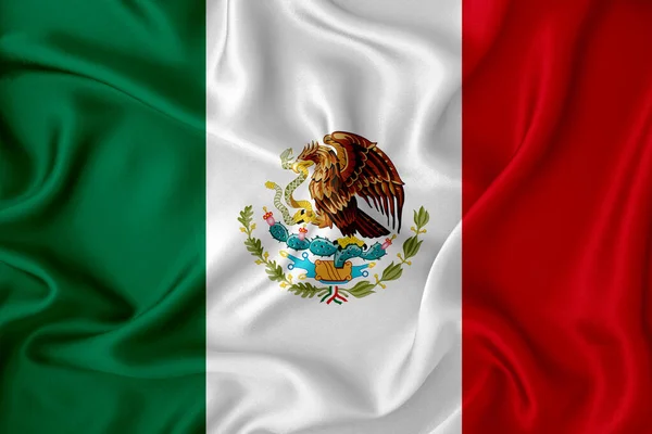 Mexická Vlajka Pozadí Textury Koncept Pro Návrhářská Řešení — Stock fotografie
