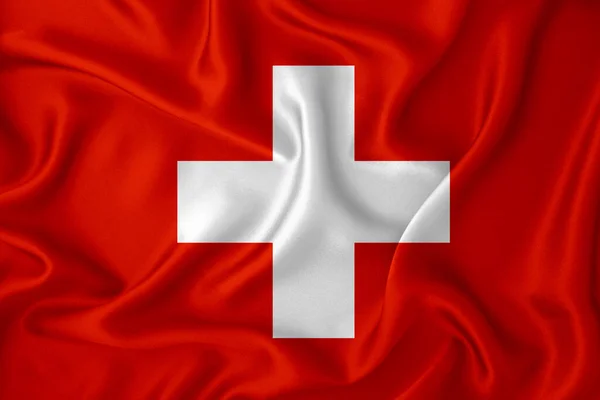 Флаг Швейцарии Фоне Текстуры Концепция Дизайнерских Решений — стоковое фото