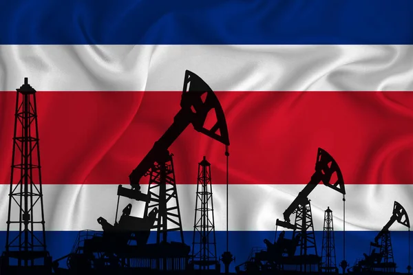 Силуэт Буровых Установок Буровых Установок Фоне Флага Таиланда Нефтегазовая Промышленность — стоковое фото