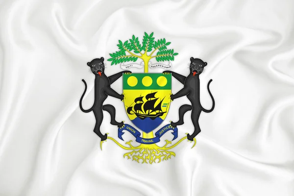 Een Witte Vlag Met Het Wapen Van Gabon Landsymbool Illustratie — Stockfoto