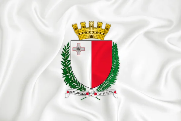 Developing White Flag Coat Arms Malta Country Symbol Illustration Original — Stock Photo, Image