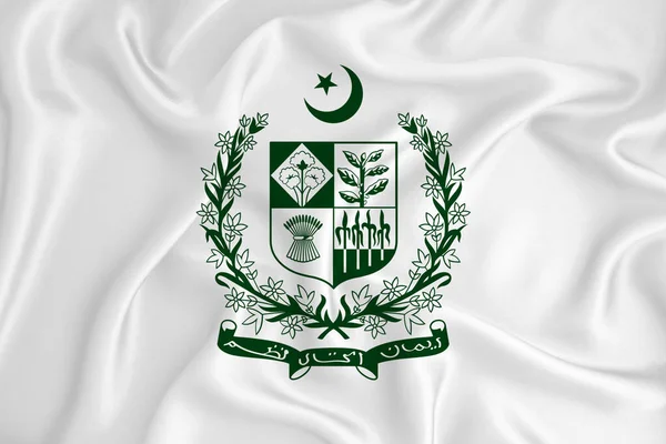 Drapeau Blanc Développement Avec Les Armoiries Pakistan Symbole Pays Illustration — Photo