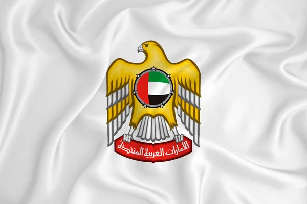 Developing White Flag Coat Arms United Arab Emirates Country Symbol — Stock Photo, Image