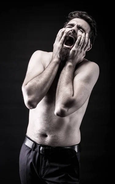 O grito de sofrimento de um homem — Fotografia de Stock