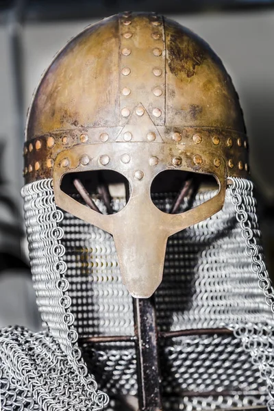 Chain mail and helmet — Stock Photo, Image