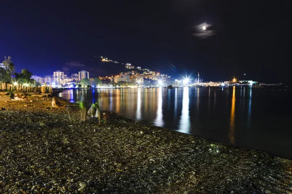 Paysage nocturne de Budva — Photo