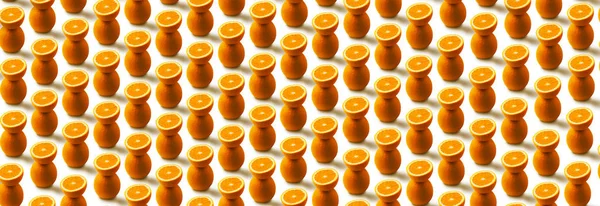 Orange frukt panorama mönster — Stockfoto