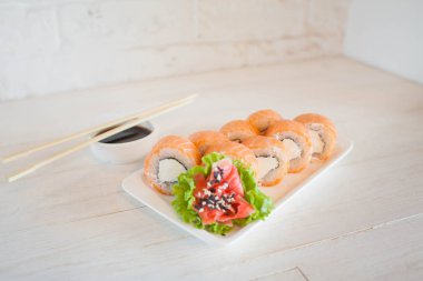 suşi roll philadelphia chopsticks, portre