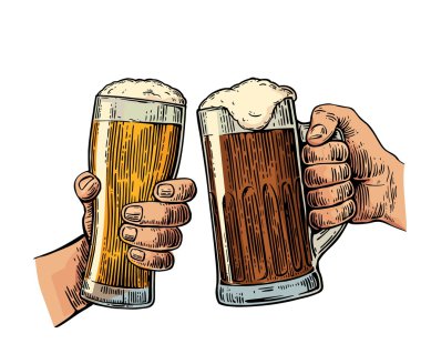 İki elle tutarak ve iki bira gözlük kupa ile sorun