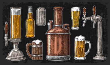 Dokunma, sınıf, kutu, şişe ve bira fabrikası tank ile bira koymak.