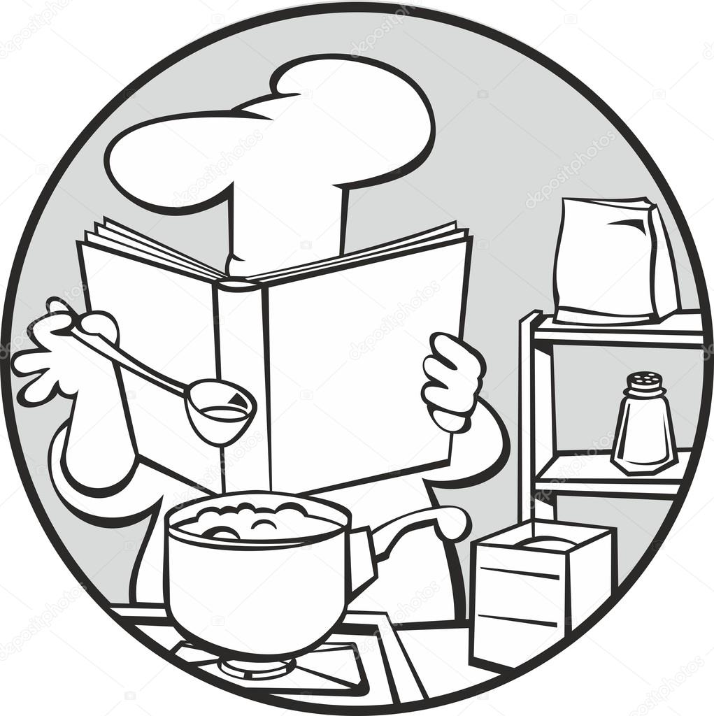 Illustration de chef préparant une soupe