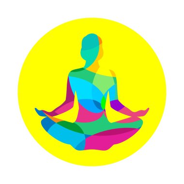Lotus yoga poz simgesi. Vektör soyut
