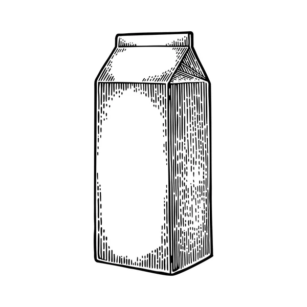 Melk box karton-pakket. — Stockvector