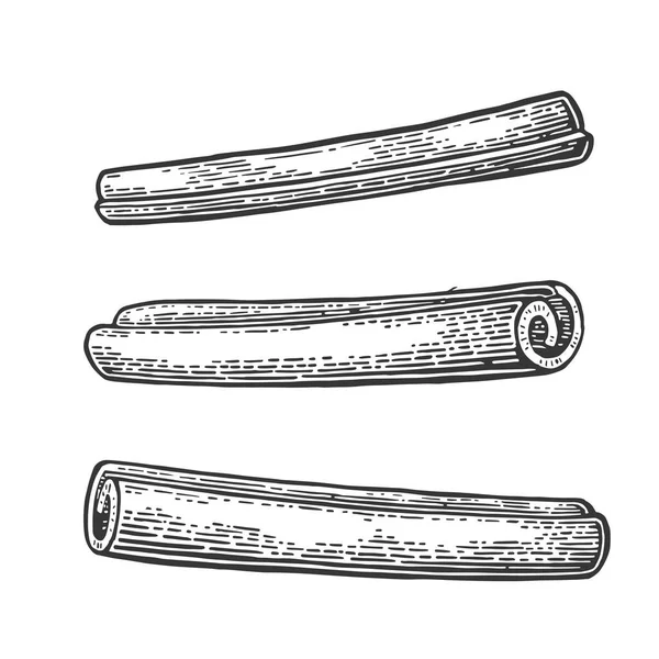 Bâton de cannelle. Vecteur noir vintage gravé — Image vectorielle