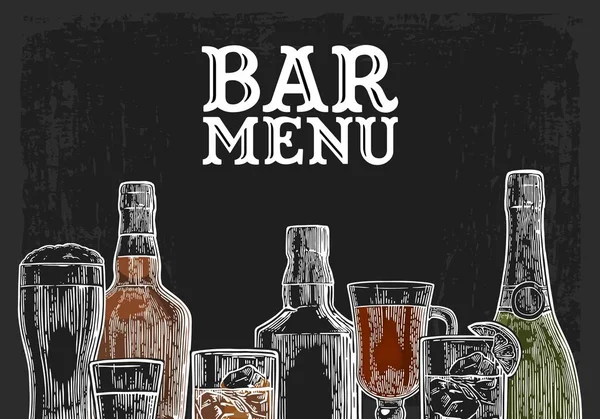 Šablona pro Bar menu alkoholického nápoje. — Stockový vektor